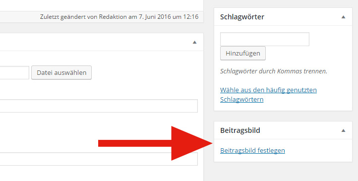 Beitragsbild in WordPress einfügen