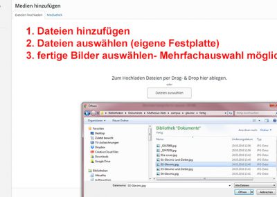 Dateien hinzufügen oder bereits vorhandene auswählen