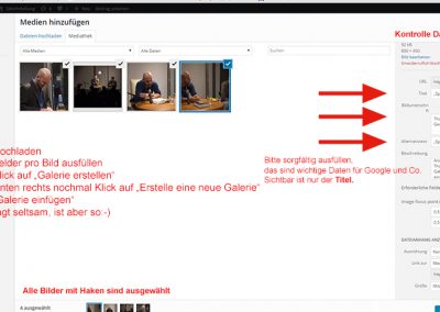 Mehrmals den Wunsch nach Erstellung einer Galerie ausdrücken